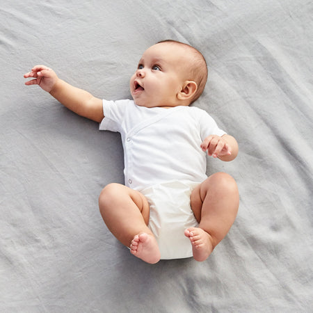 3-Pack White Side-Snap Short Sleeve Shirts, Newborn