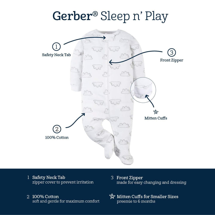 2-Pack Baby Boys Dinos & Tigers Sleep 'n Plays-Gerber Childrenswear