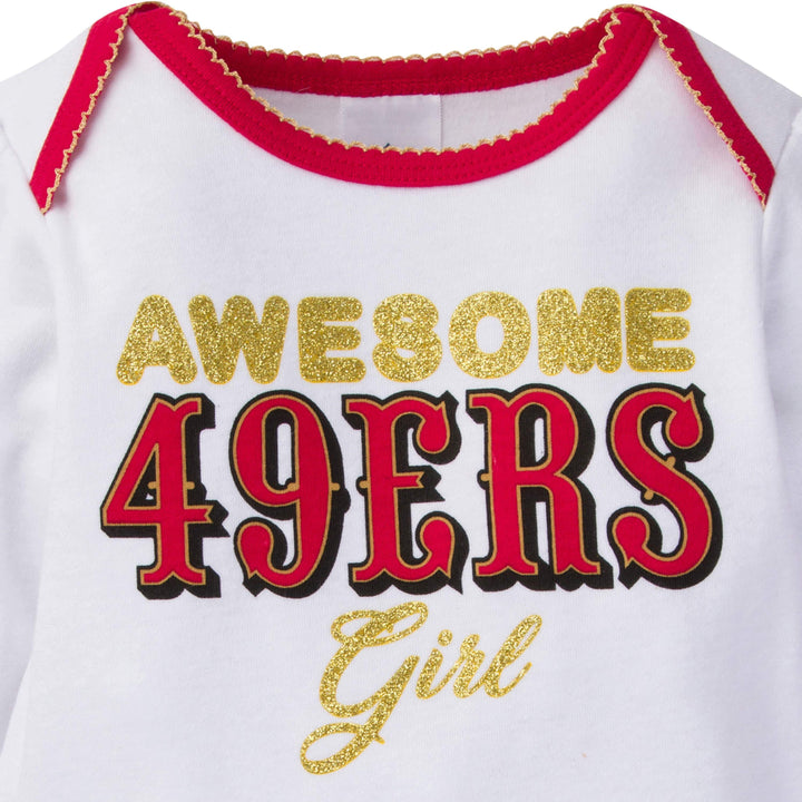 3-Piece Baby Girls 49Ers Bodysuit, Footed Pant, & Cap Set-Gerber Childrenswear