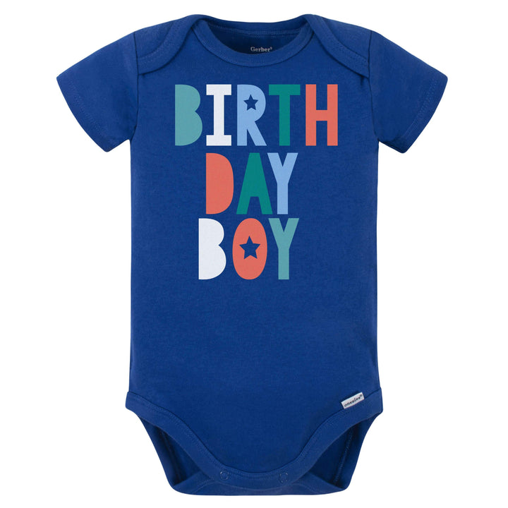 Baby Boy "Birthday Boy" Short Sleeve Onesies® Bodysuit-Gerber Childrenswear