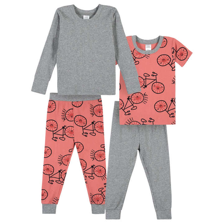 4-Piece Infant & Toddler Neutral Bike Snug Fit Pajamas