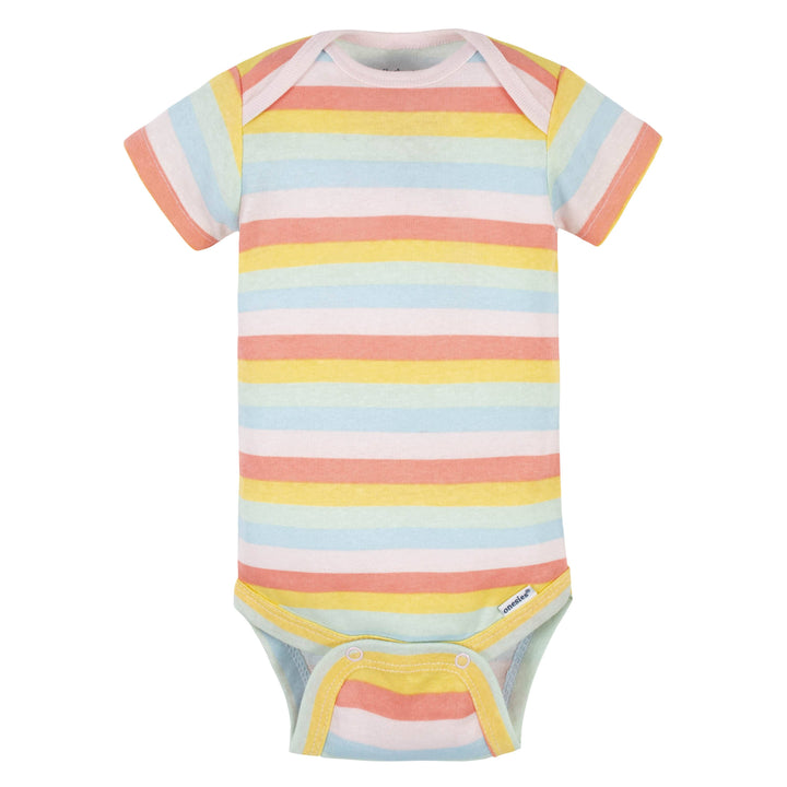 5-Pack Baby Girls Rainbow Short Sleeve Onesies® Bodysuits-Gerber Childrenswear