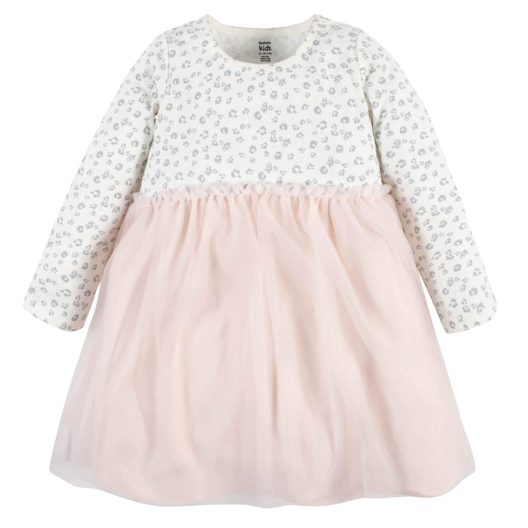 Baby & Toddler Girls Purrfectly Cute Long Sleeve Tulle Dress-Gerber Childrenswear