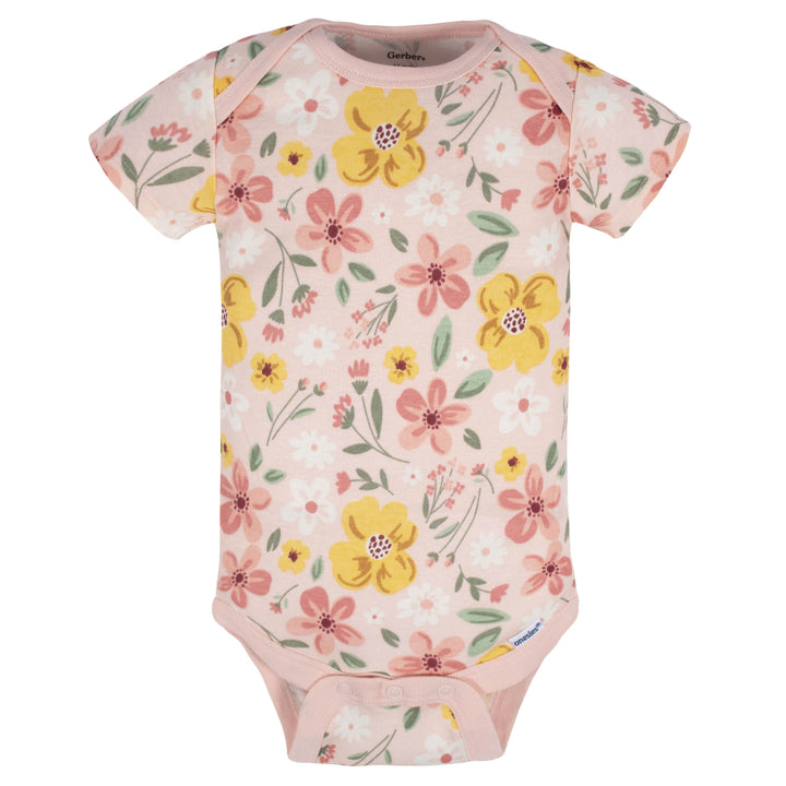 8-Pack Baby Girls Golden Floral Onesies® Bodysuits