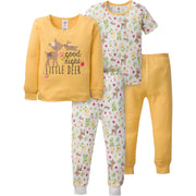 4-Piece Infant & Toddler Girls Deer Snug Fit Cotton Pajamas-Gerber Childrenswear