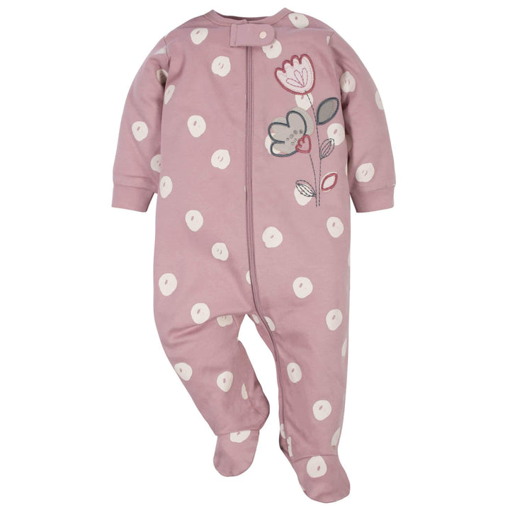 Gerber® Organic 2-Pack Baby Girls Dotted Line Sleep 'n Plays-Gerber Childrenswear