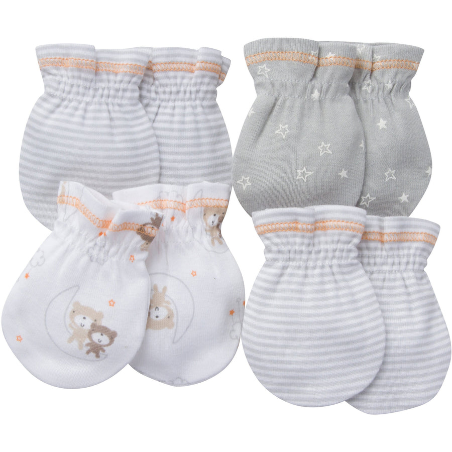 Gerber Newborn Baby Unisex Assorted Mittens, 4-Pack-Gerber Childrenswear
