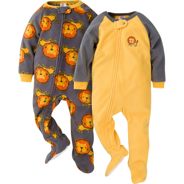 2-Pack Baby & Toddler Boys Lion Fleece Pajamas-Gerber Childrenswear