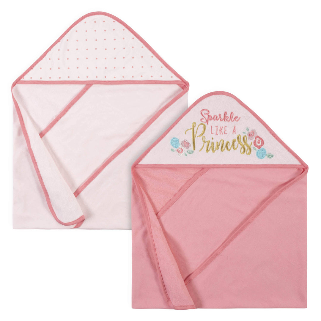 2-Pack Baby Girls Princess Hooded Towels-Gerber Childrenswear