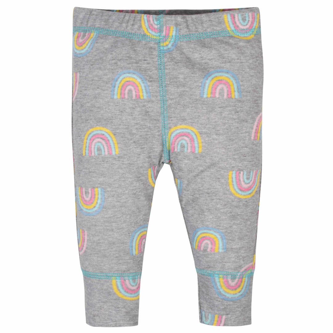 3-Piece Baby Girls Rainbow Onesies® Bodysuits and Pant Set