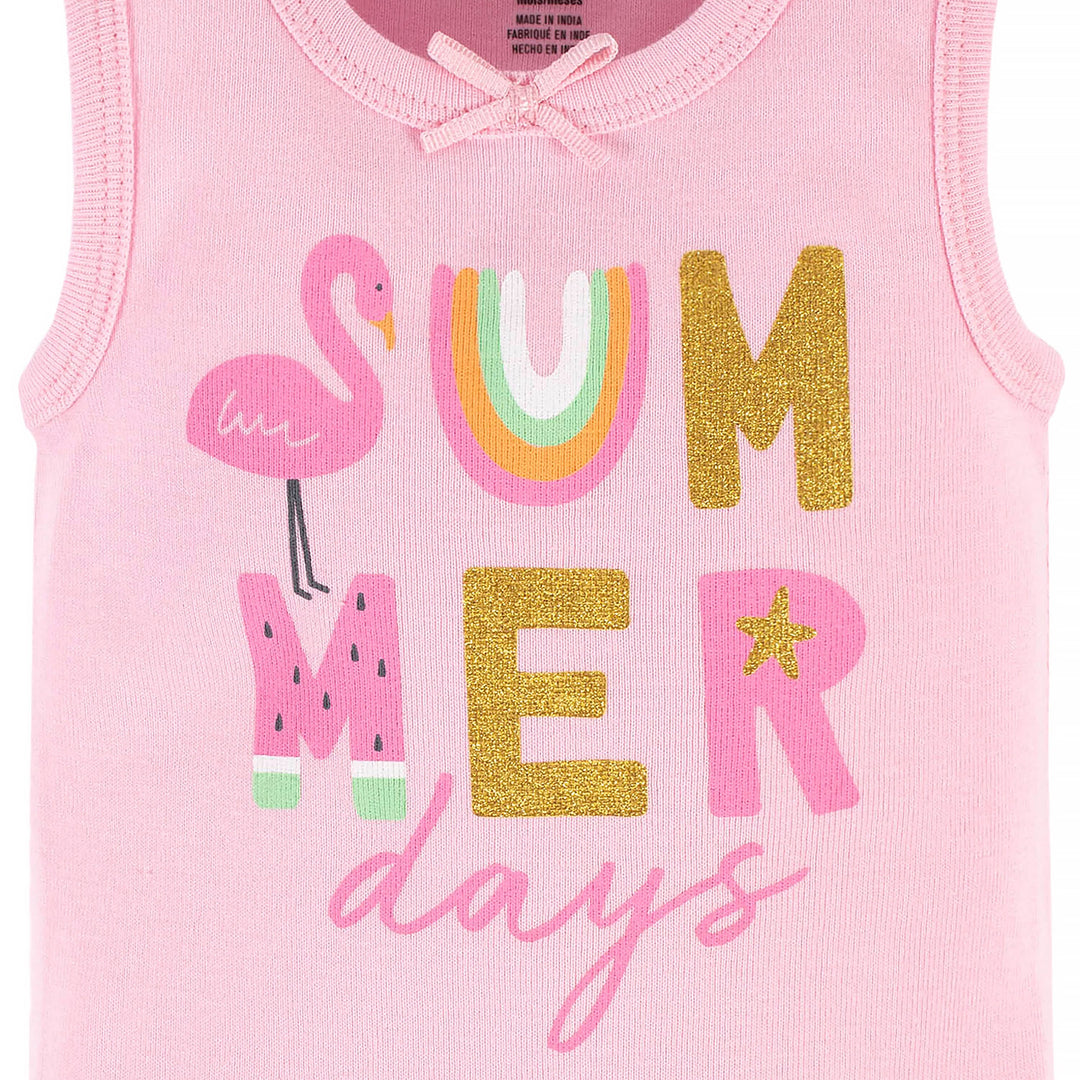 4-Pack Baby Girls Summer Blossom Tank Onesies® Bodysuits-Gerber Childrenswear