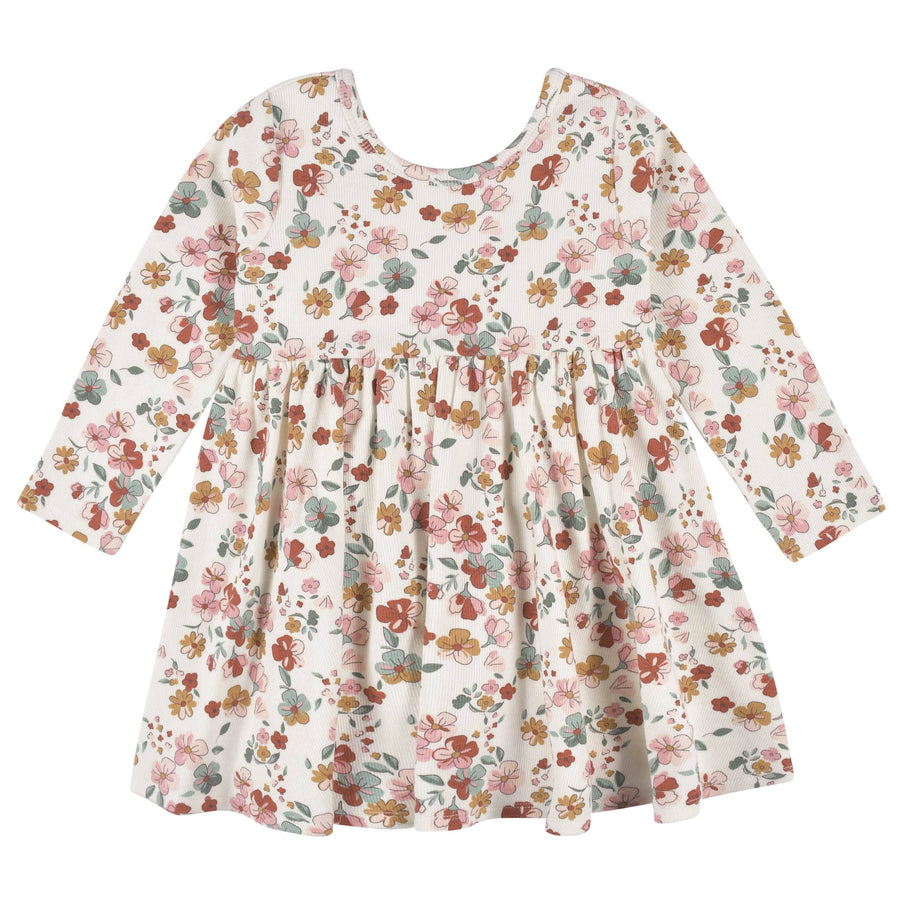 2-Pack Infant & Toddler Girls Mint Floral Long Sleeve Dresses – Gerber ...