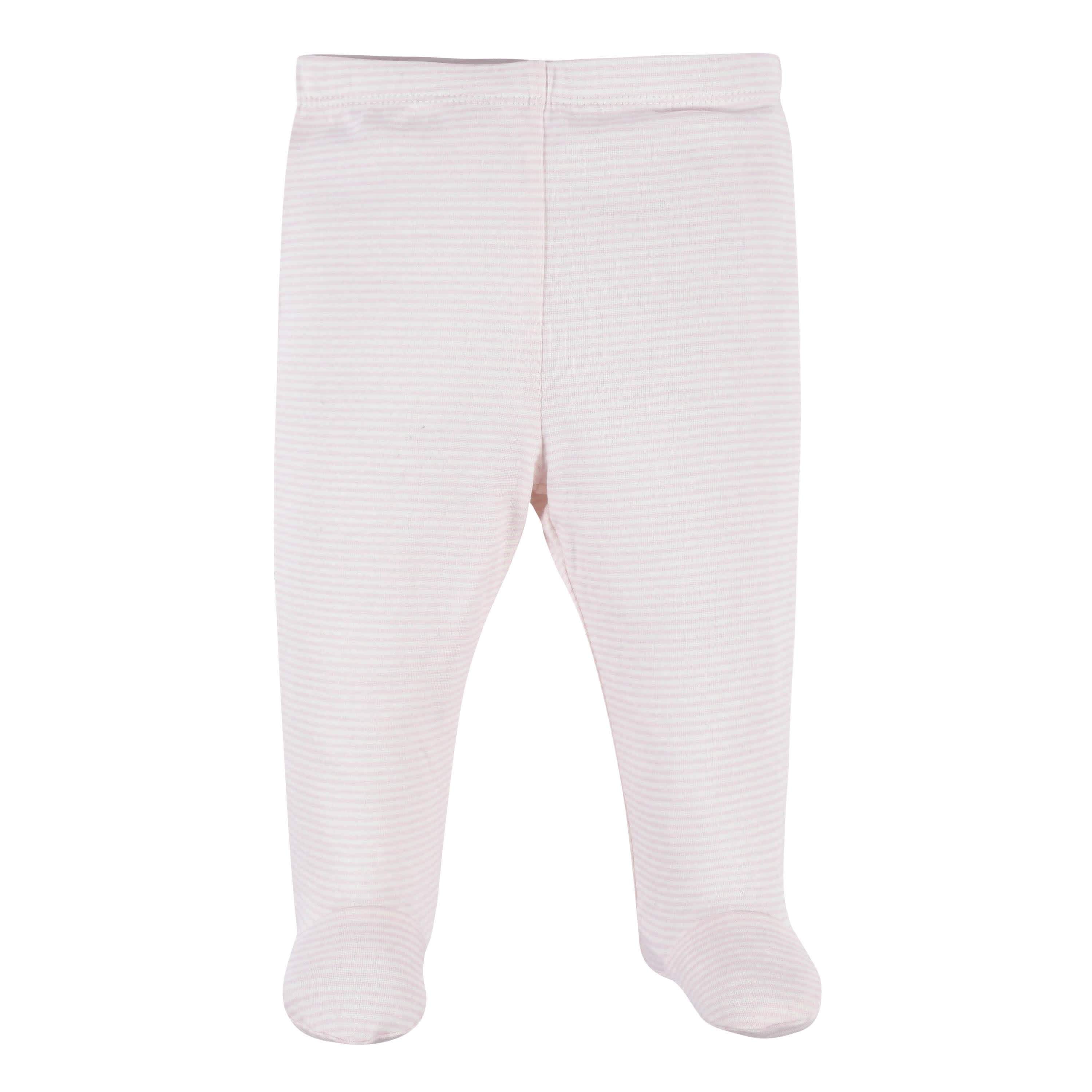 3-Piece Baby Girls Comfy Stretch Floral Leopard Long Sleeve Shirt, Footed Pant, & Cap Set-Gerber Childrenswear