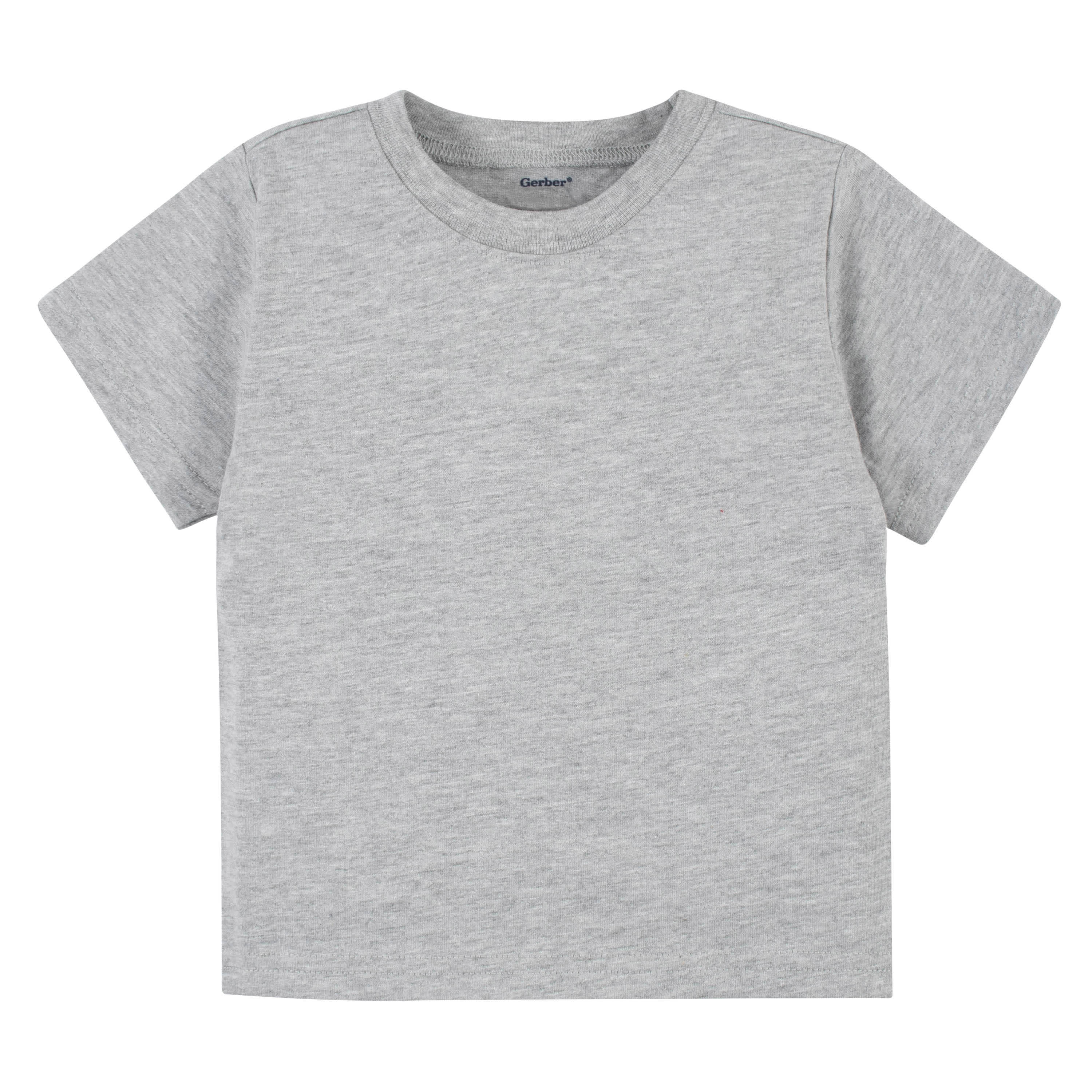 5-Pack Baby & Toddler Heather Grey Premium Short Sleeve Tees-Gerber Childrenswear