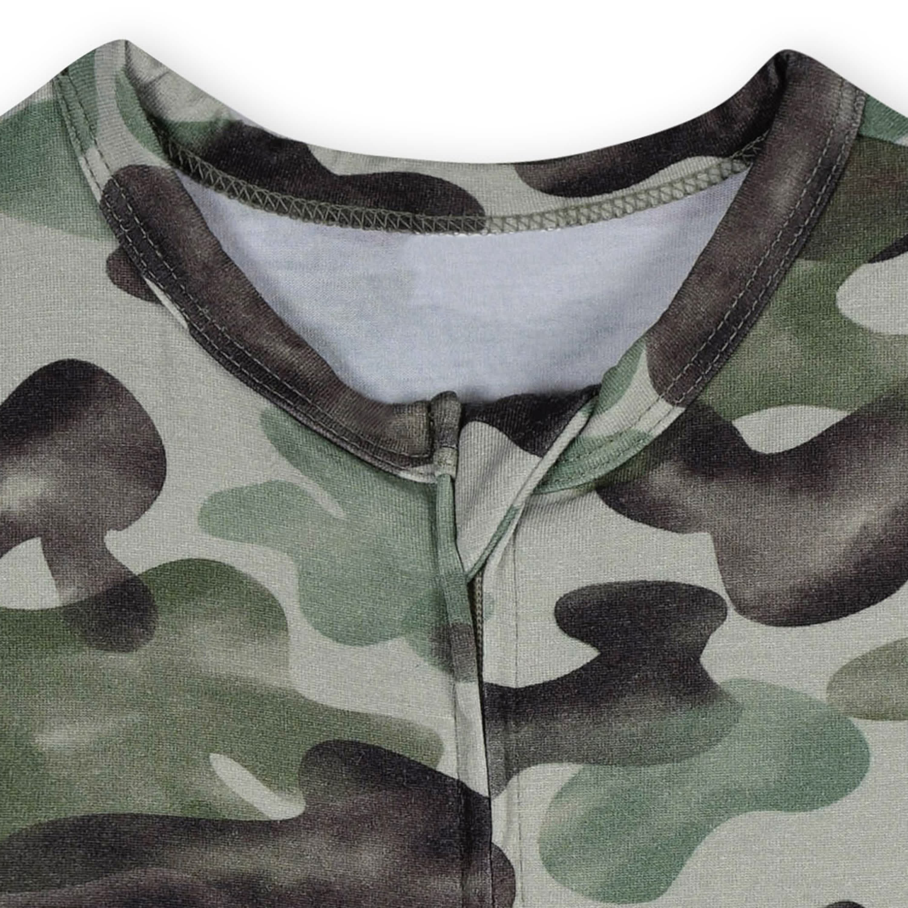 Baby Boys Camo Buttery-Soft Viscose Made from Eucalyptus Snug Fit Romper