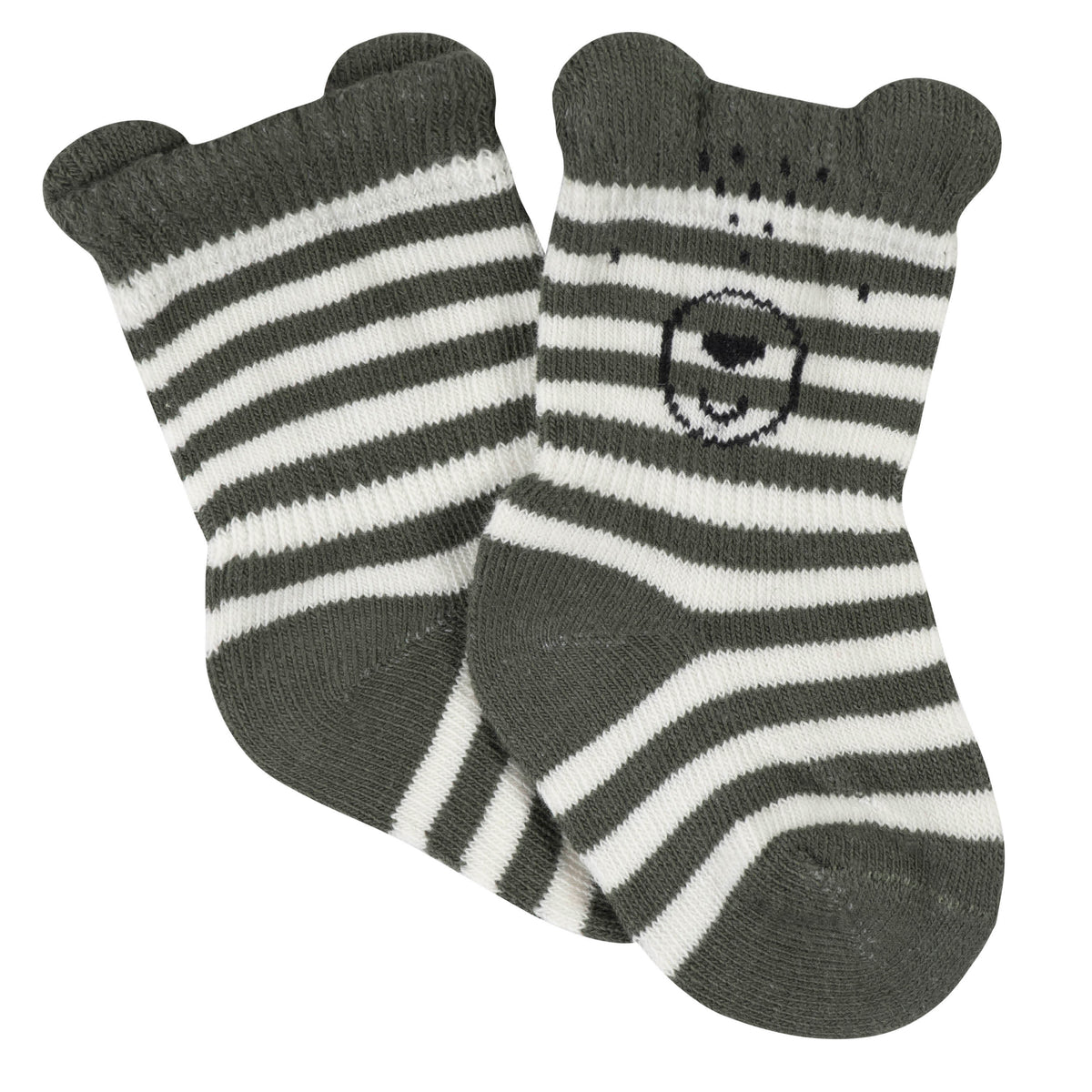 6-Pack Baby Boys Bear Wiggle-Proof™ Jersey Crew Socks-Gerber Childrenswear