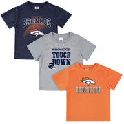 Denver Broncos 3-Pack Boys Short Sleeve Tee Shirts-Gerber Childrenswear