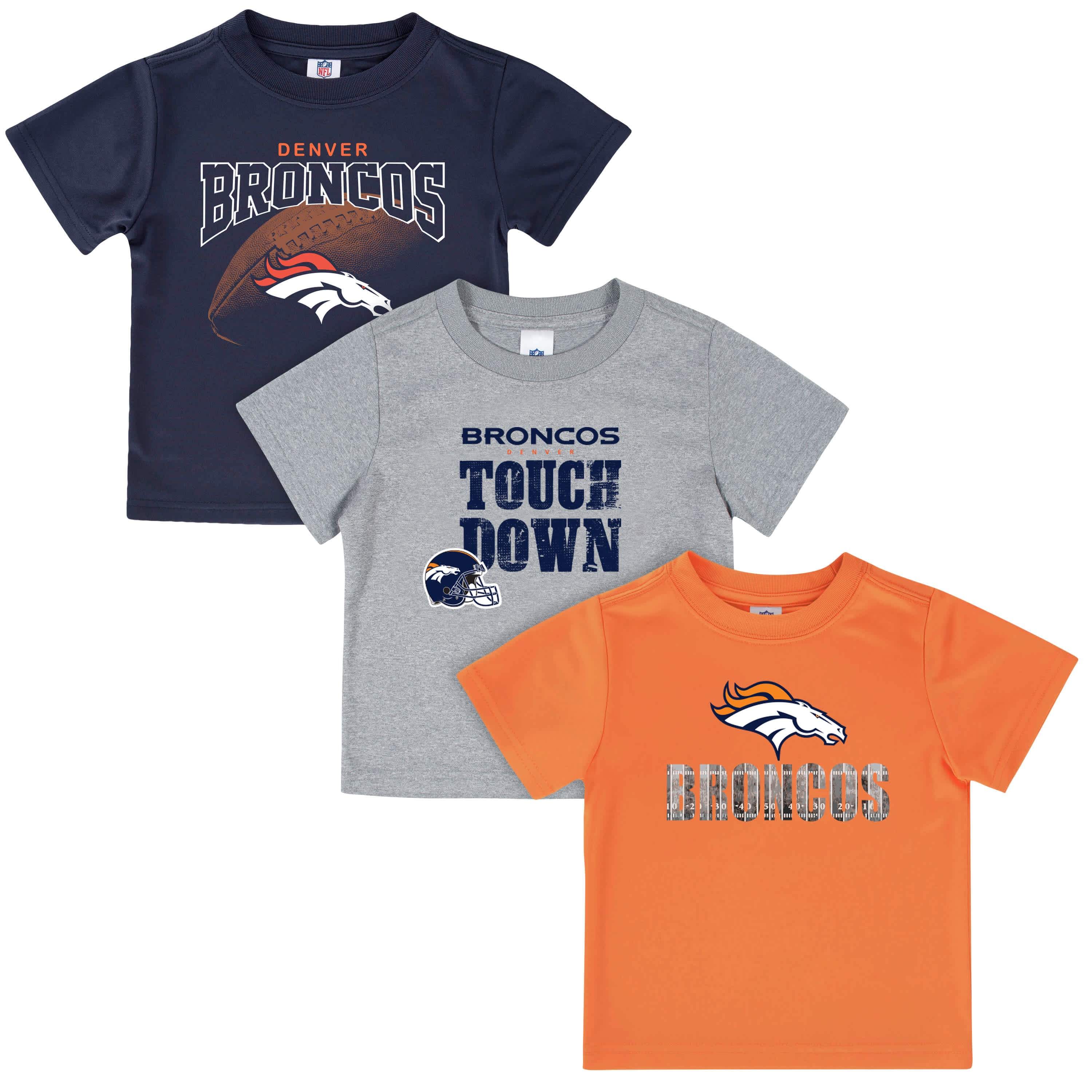 Denver Broncos 3-Pack Boys Short Sleeve Tee Shirts-Gerber Childrenswear