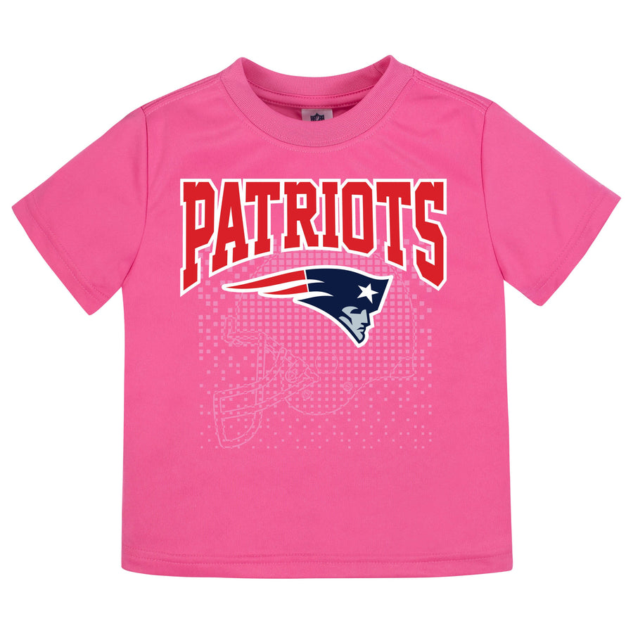 New England Patriots Girls Short Sleeve Tee Shirt-Gerber Childrenswear