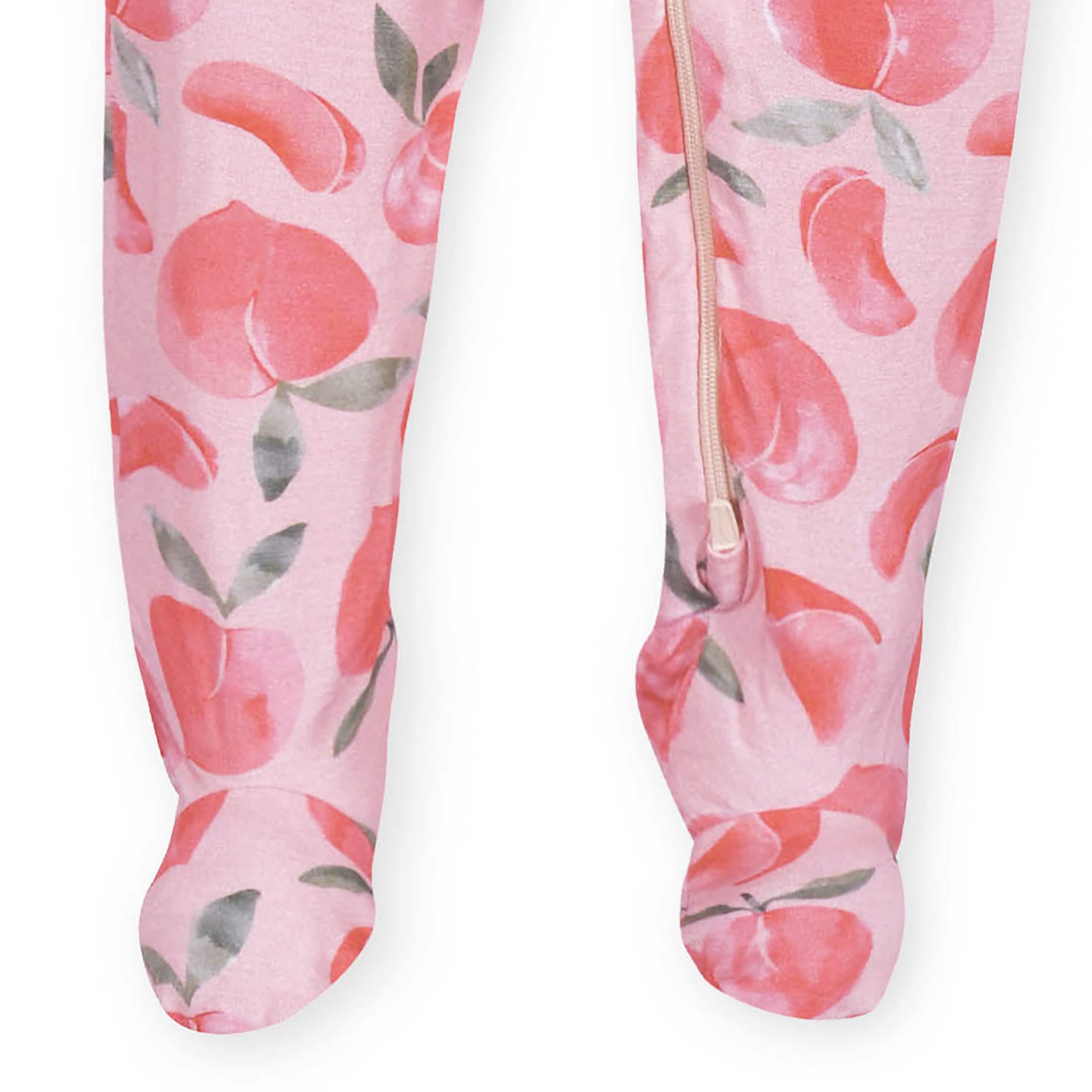 Baby & Toddler Girls Just Peachy Buttery-Soft Viscose Made from Eucalyptus Snug Fit Footed Pajamas