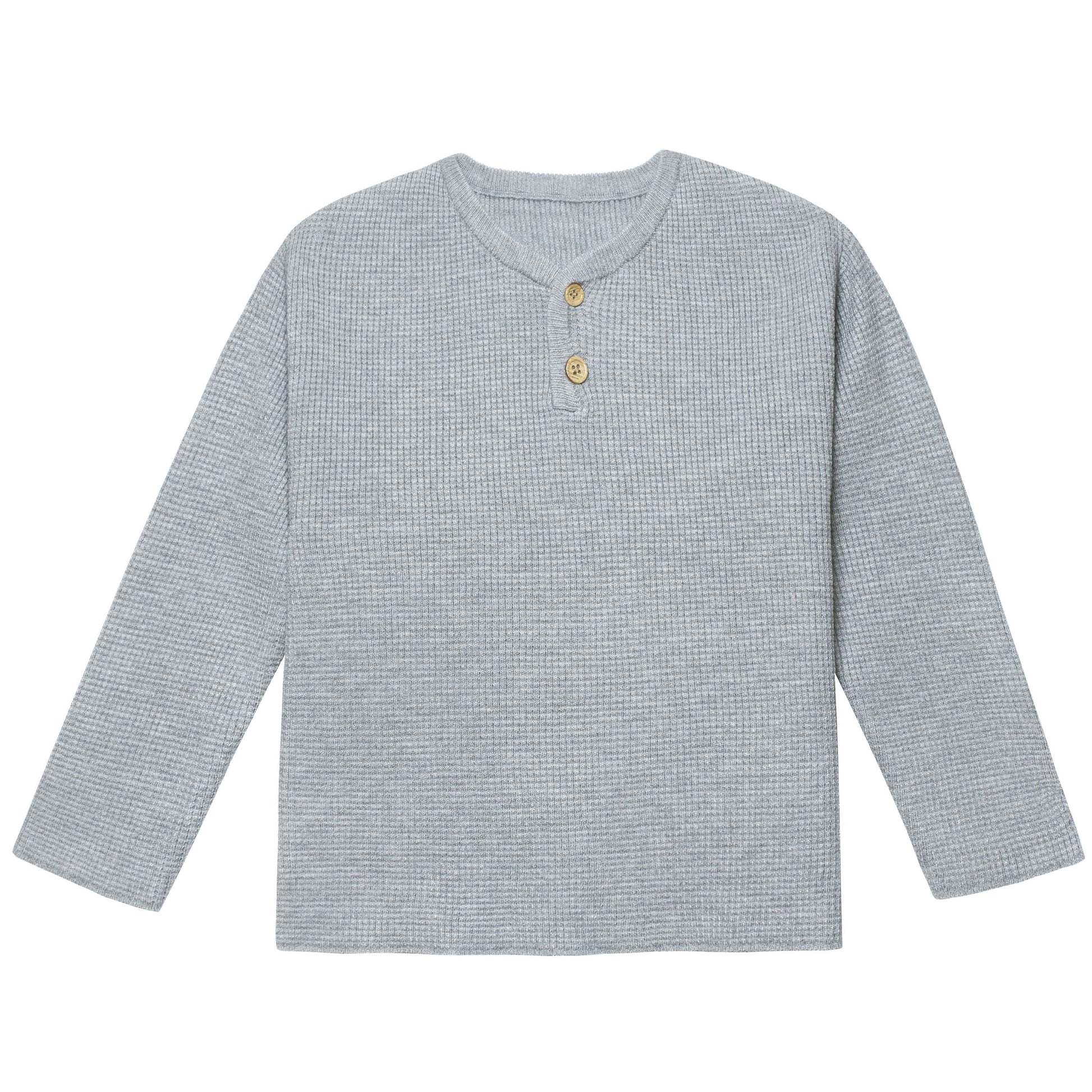 Infant & Toddler Boys Gray Heather Henley Sweater-Gerber Childrenswear