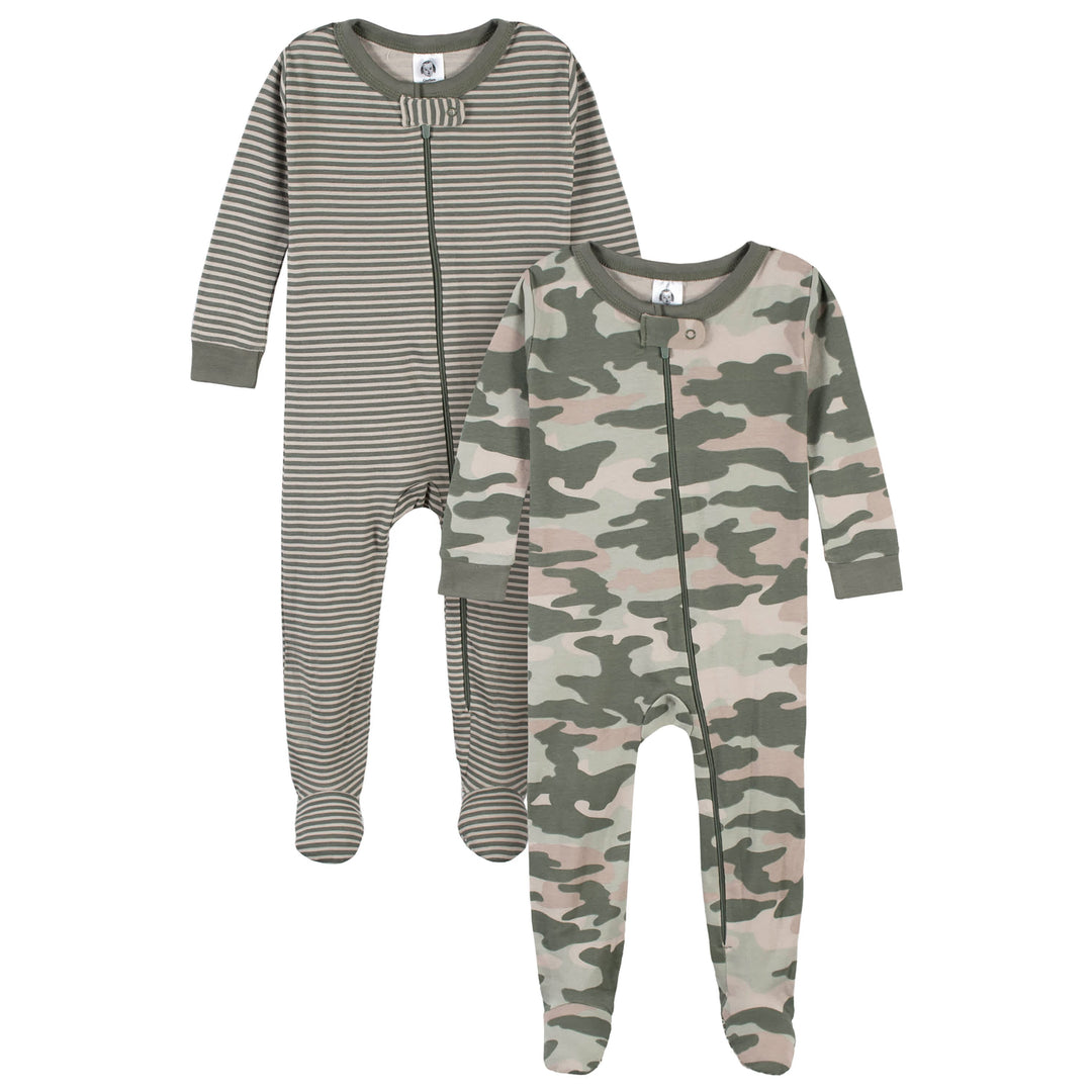 2-Pack Baby & Toddler Boys Camping Fun Snug Fit Footed Cotton Pajamas-Gerber Childrenswear