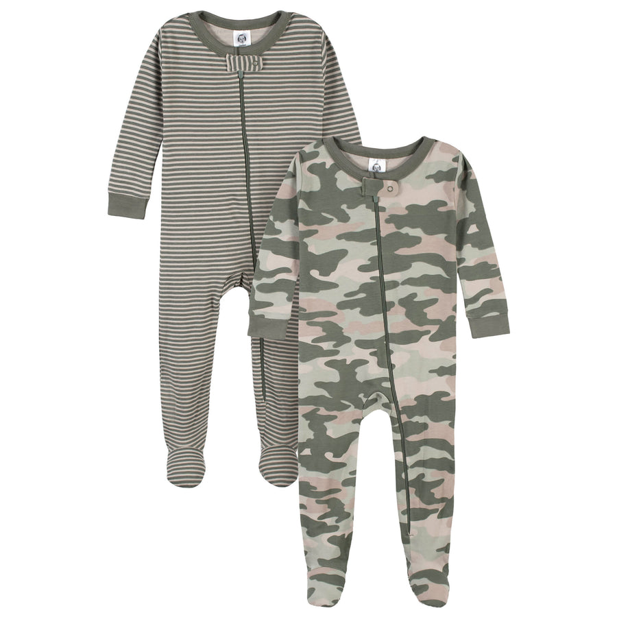 2-Pack Baby & Toddler Boys Camping Fun Snug Fit Footed Cotton Pajamas-Gerber Childrenswear