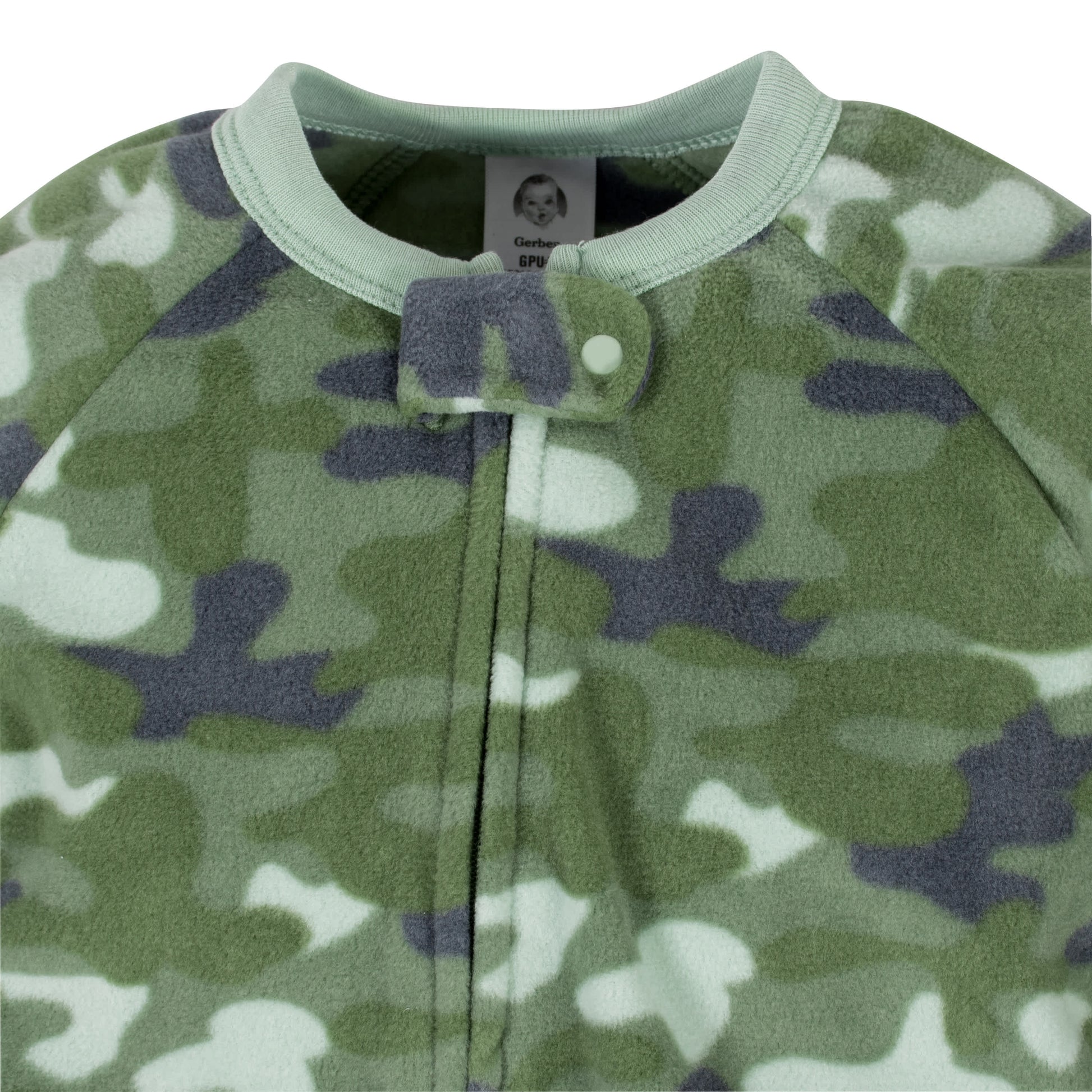 Gerber® 2-Pack Baby Boys Camo & Dino Fleece Pajamas-Gerber Childrenswear