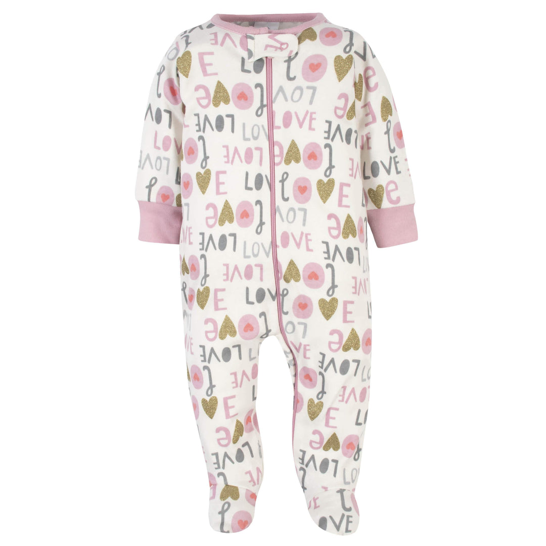 Gerber® Organic 2-Pack Baby Girls Love Sleep 'N Play-Gerber Childrenswear