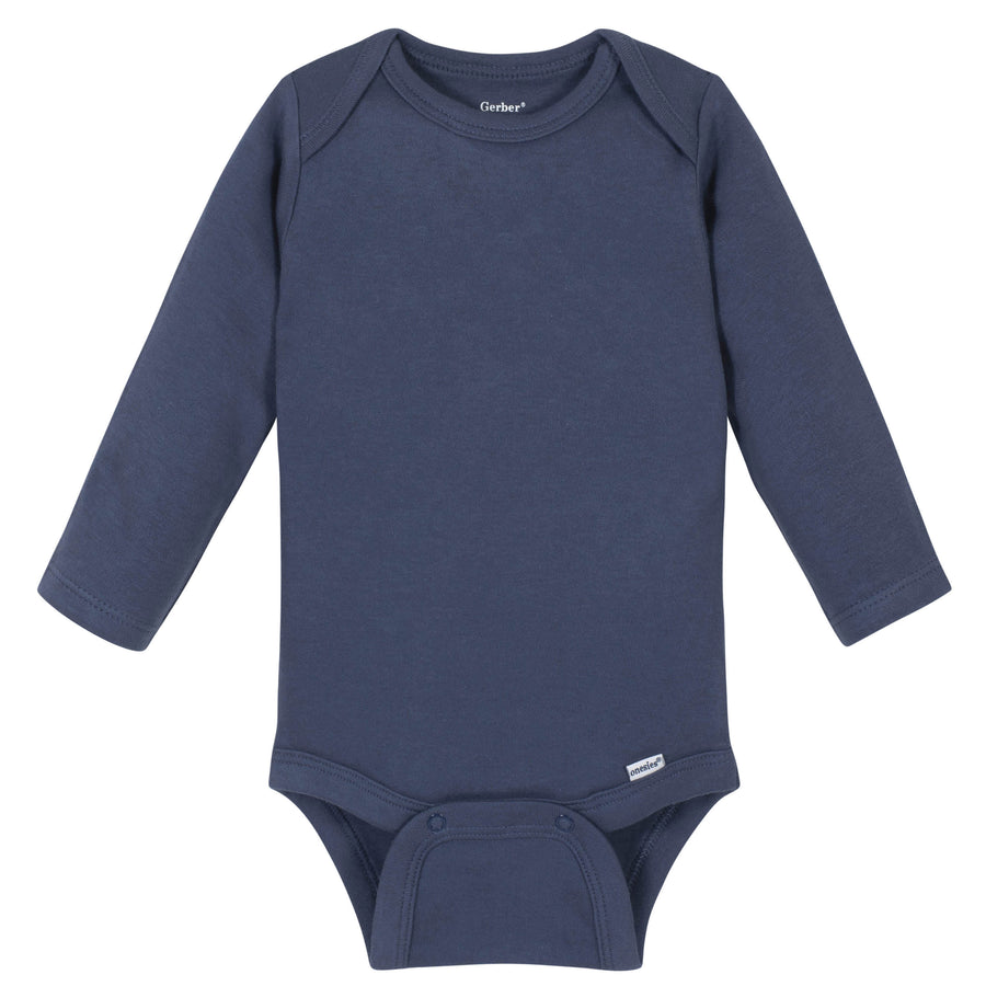 Premium Long Sleeve Onesies® Bodysuit - Navy-Gerber Childrenswear