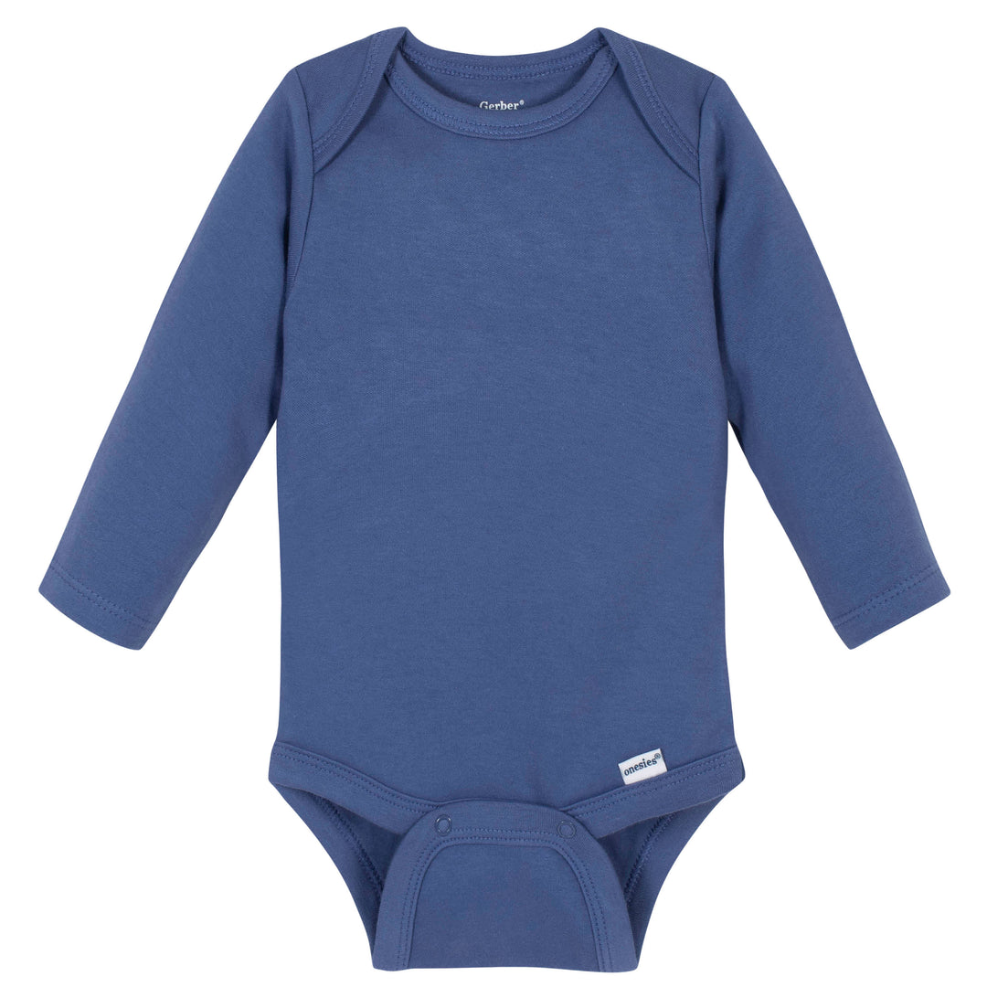 Premium Long Sleeve Onesies® Bodysuit - Blue-Gerber Childrenswear