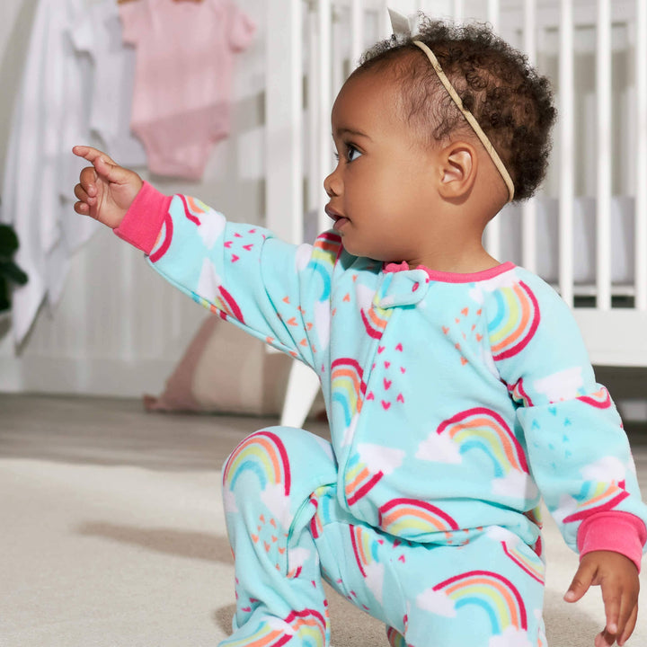 2-Pack Baby & Toddler Girls Rainbow Fleece Pajamas-Gerber Childrenswear