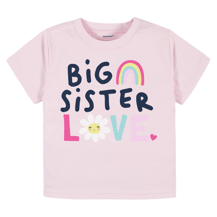 Baby & Toddler Girl "Big Sister Love" Short Sleeve Tee-Gerber Childrenswear