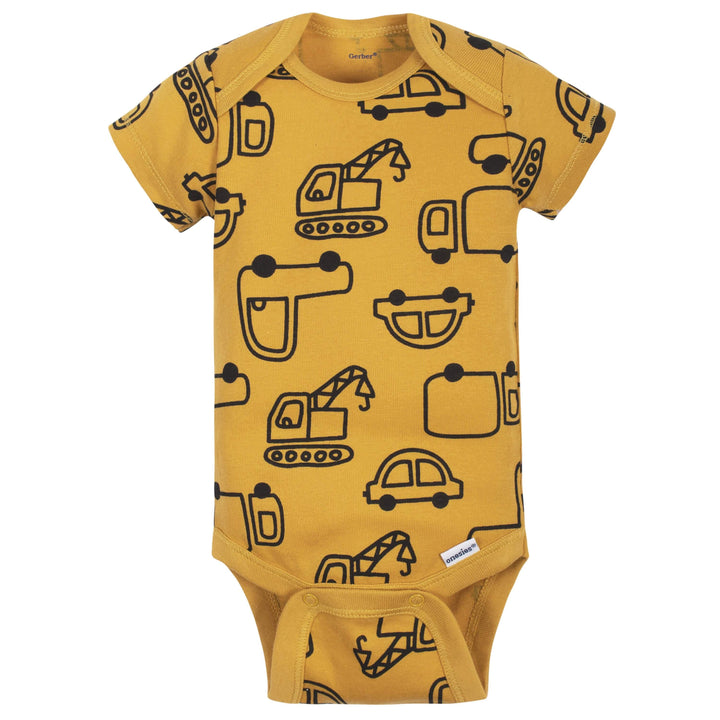 3-Pack Baby Boys Construction Trucks Short Sleeve Onesies® Bodysuits-Gerber Childrenswear