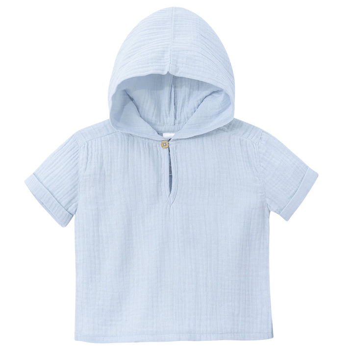 Infant & Toddler Boys Blue Gauze Hoodie-Gerber Childrenswear