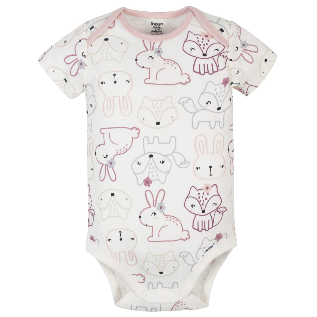 5-Pack Organic Baby Girls Fox Onesies® Bodysuits-Gerber Childrenswear