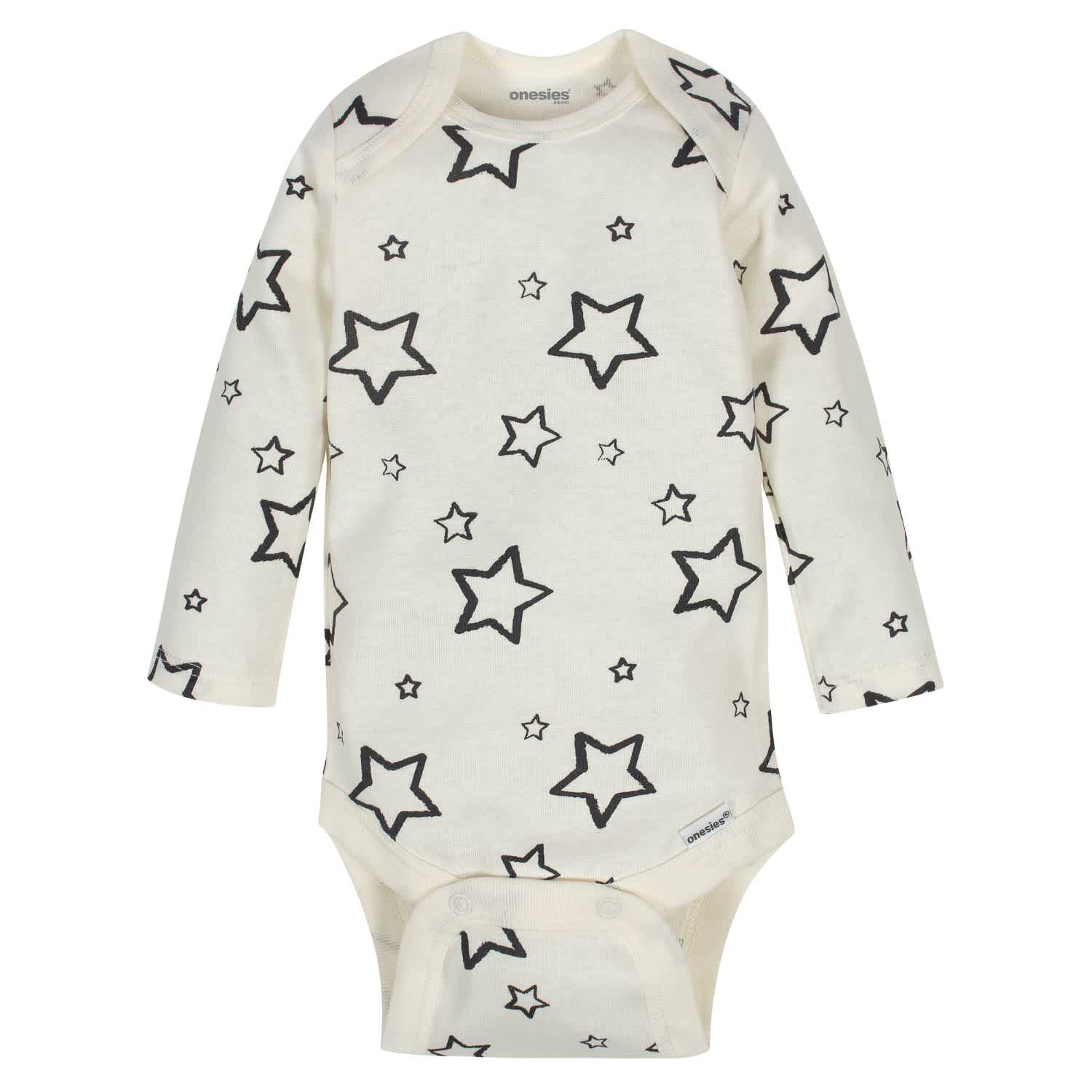 6-Pack Baby Neutral Words Long Sleeve Onesies® Brand Bodysuits-Gerber Childrenswear