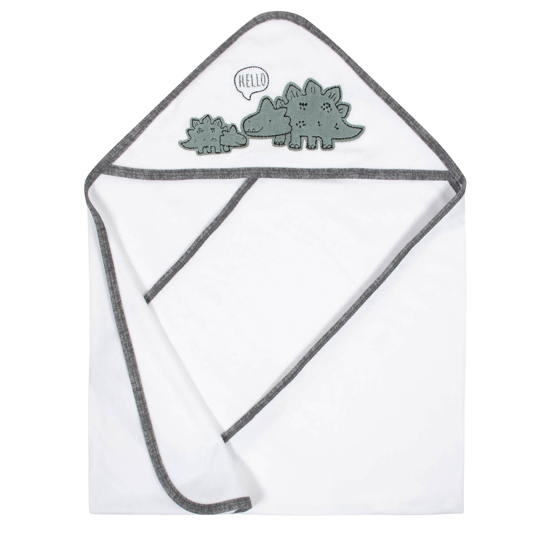 Gerber® Organic 2-Pack Baby Boys Dino Hooded Towels-Gerber Childrenswear