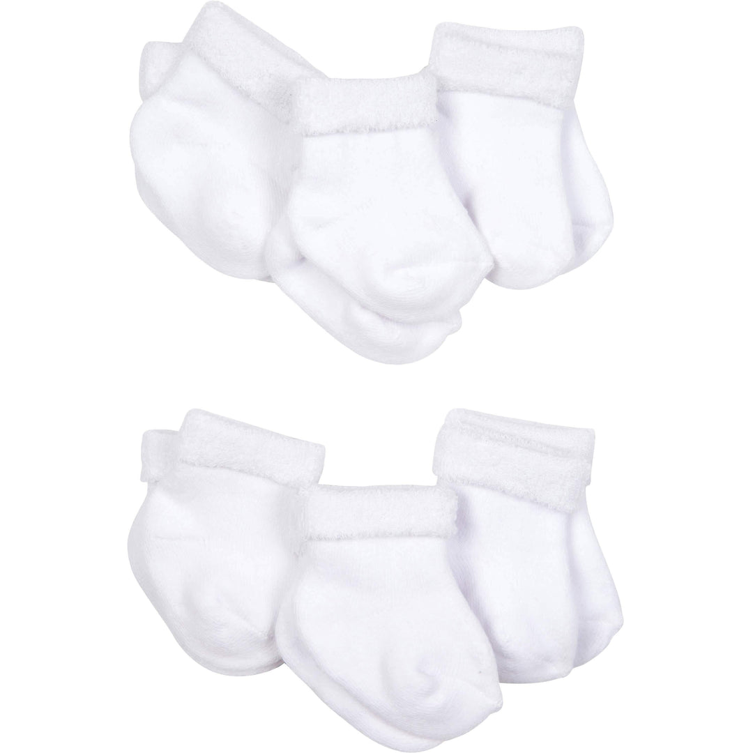 Gerber® 6-pack White Terry Bootie Socks-Gerber Childrenswear