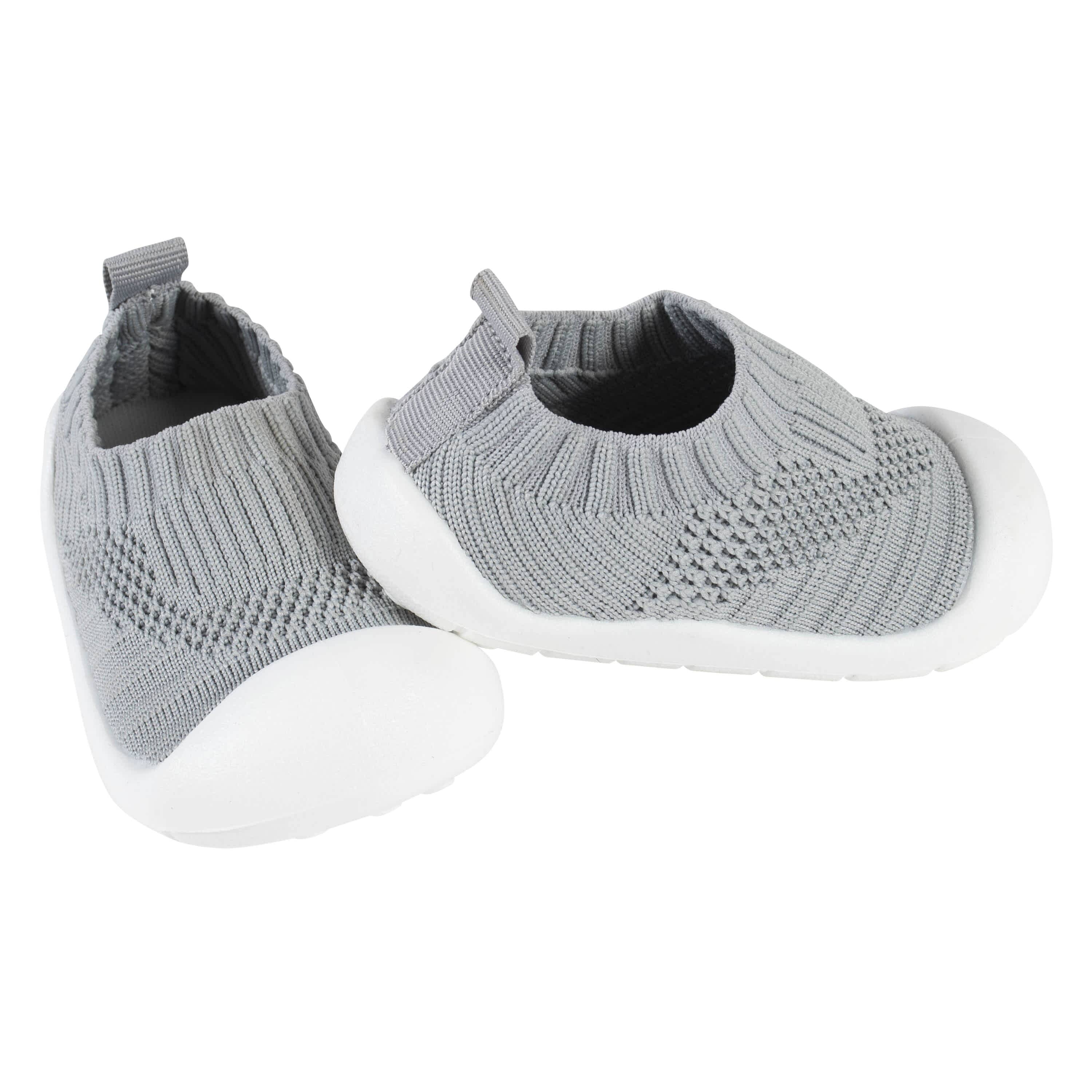Baby Neutral Gray Stretchy Knit Slip-On Sneaker-Gerber Childrenswear