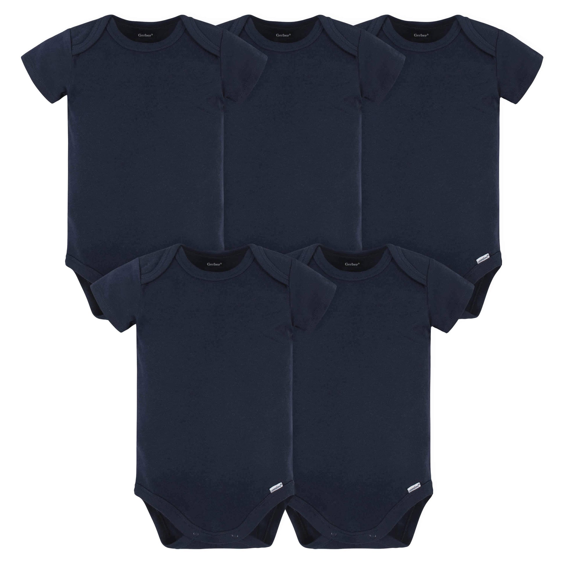 5-Pack Baby Navy Premium Onesies® Bodysuits-Gerber Childrenswear
