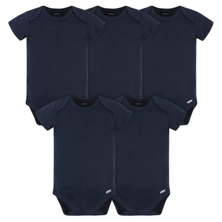 5-Pack Baby Navy Premium Short Sleeve Onesies® Bodysuits