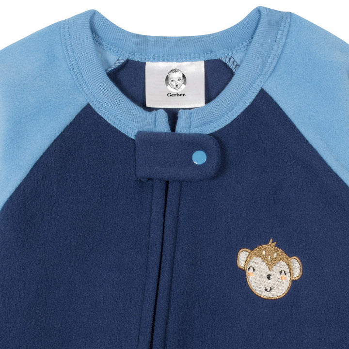 2-Pack Baby & Toddler Boys Monkey Blanket Sleepers-Gerber Childrenswear