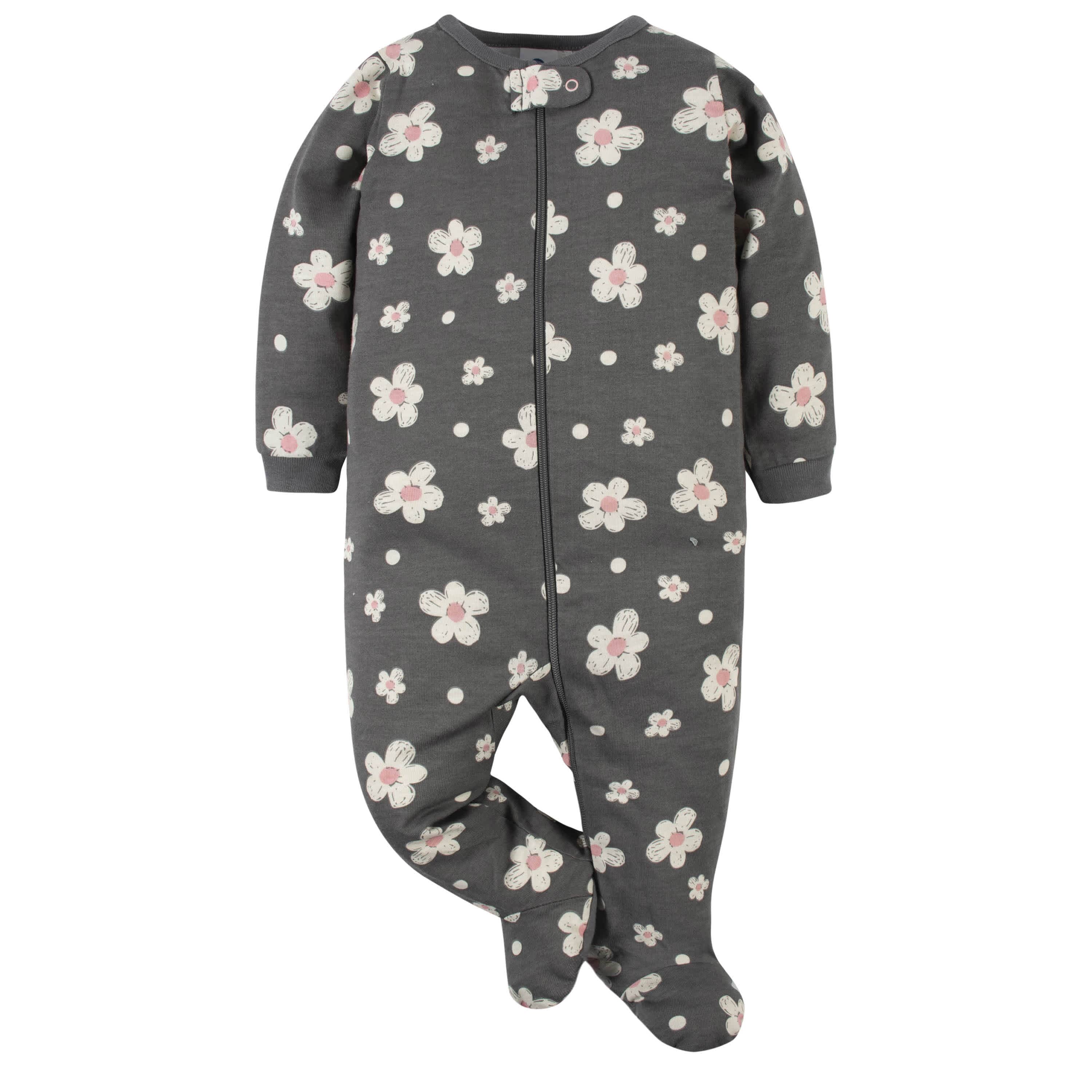 4-Pack Baby Girls Leopard Sleep 'n Plays-Gerber Childrenswear
