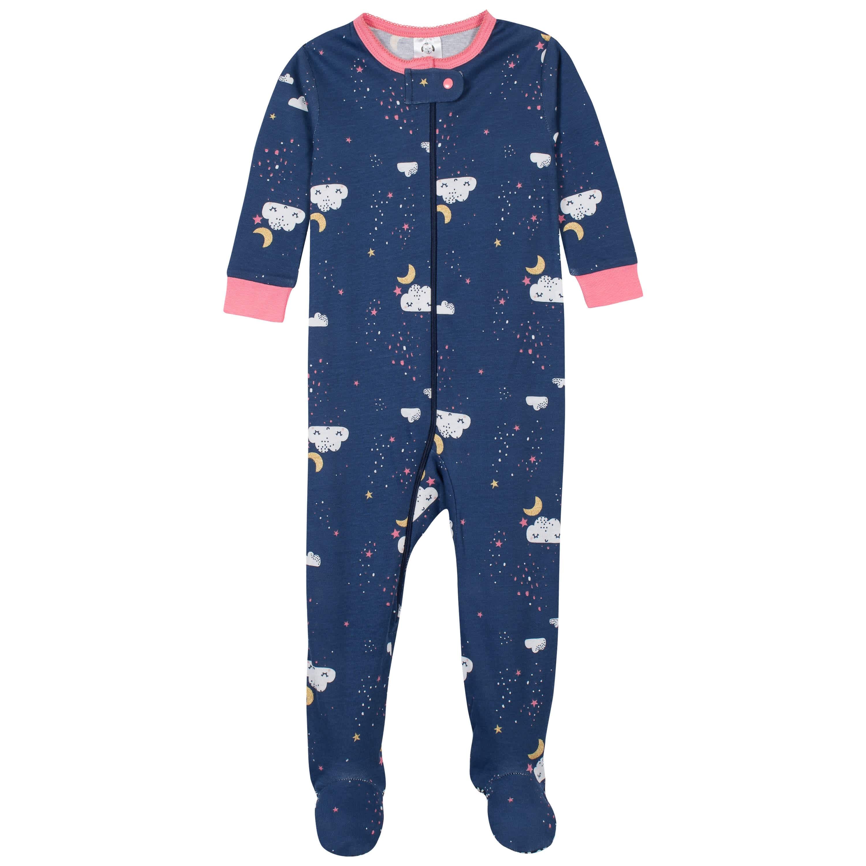 4-Pack Baby & Toddler Girls Dreams & Rainbows Snug Fit Footed Cotton Pajamas-Gerber Childrenswear