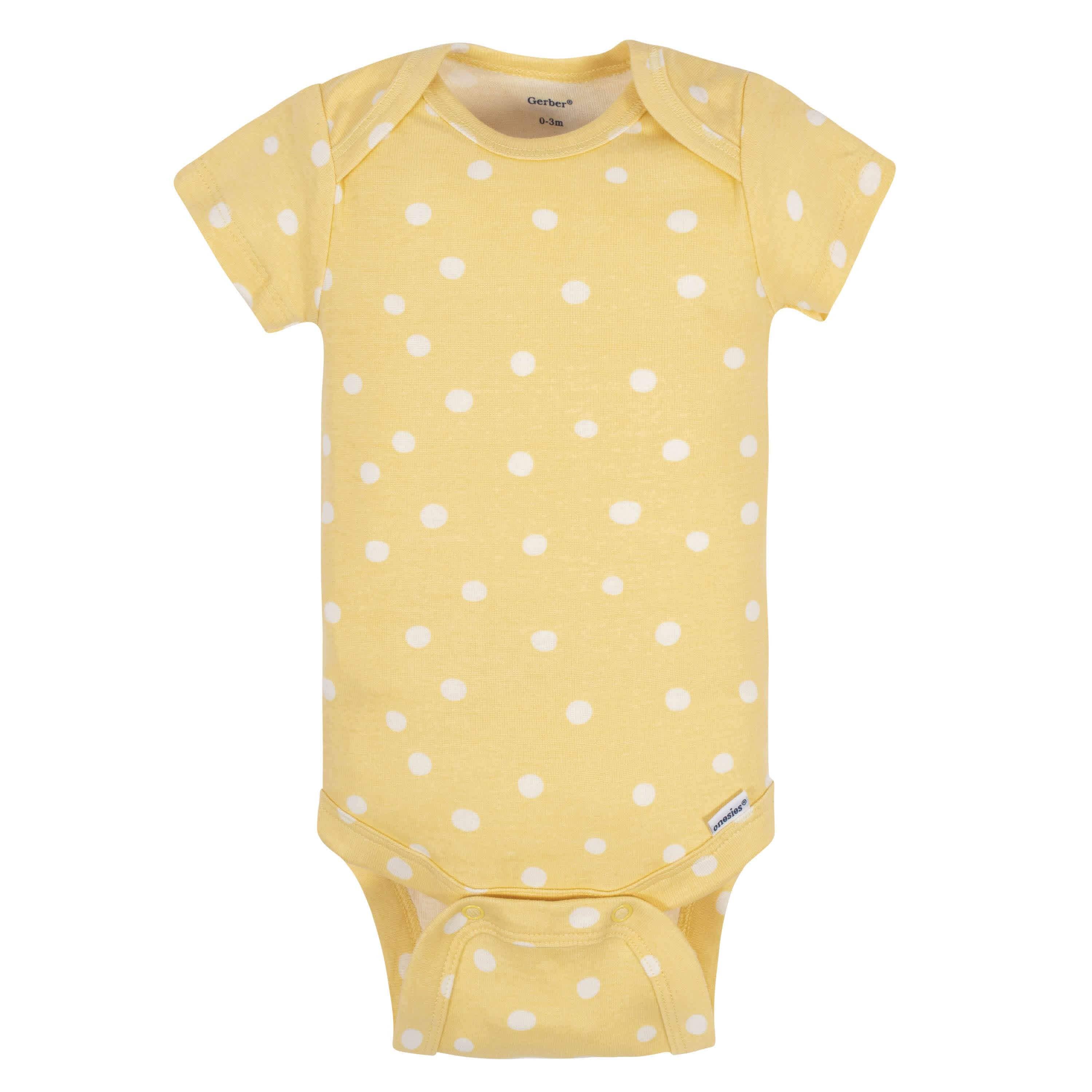 5-Pack Baby Girls Comfy Stretch Flower Pot Short Sleeve Onesies® Bodysuits-Gerber Childrenswear