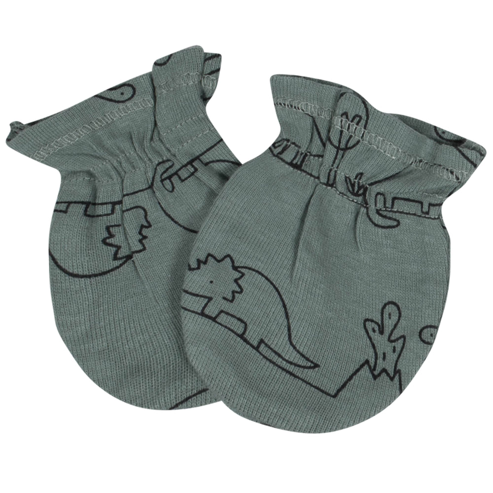4-Pack Baby Boys Dinosaur No Scratch Mittens-Gerber Childrenswear