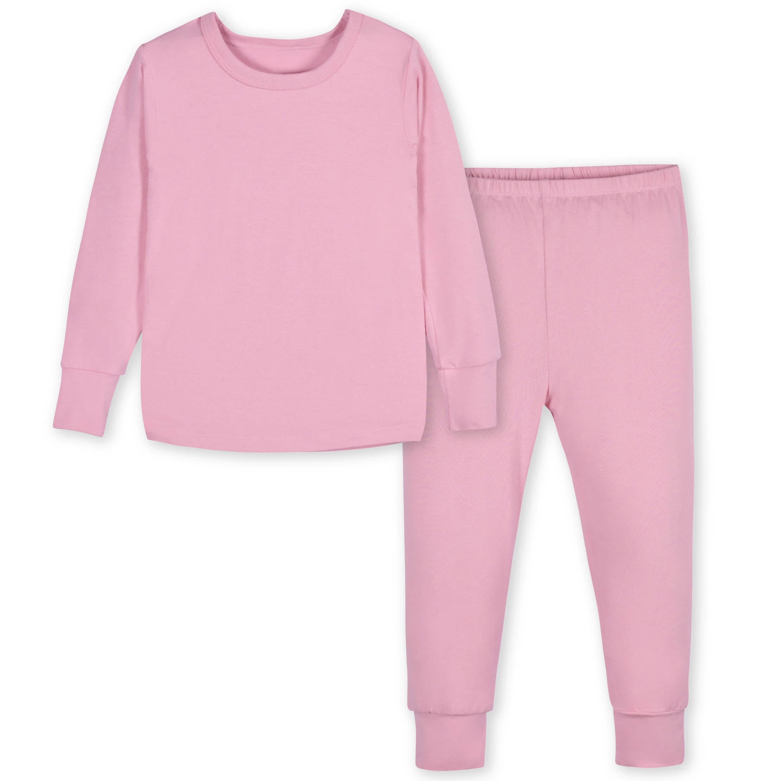2-Piece Infant & Toddler Girls Sea Pink Buttery-Soft Viscose Made from Eucalyptus Snug Fit Pajamas