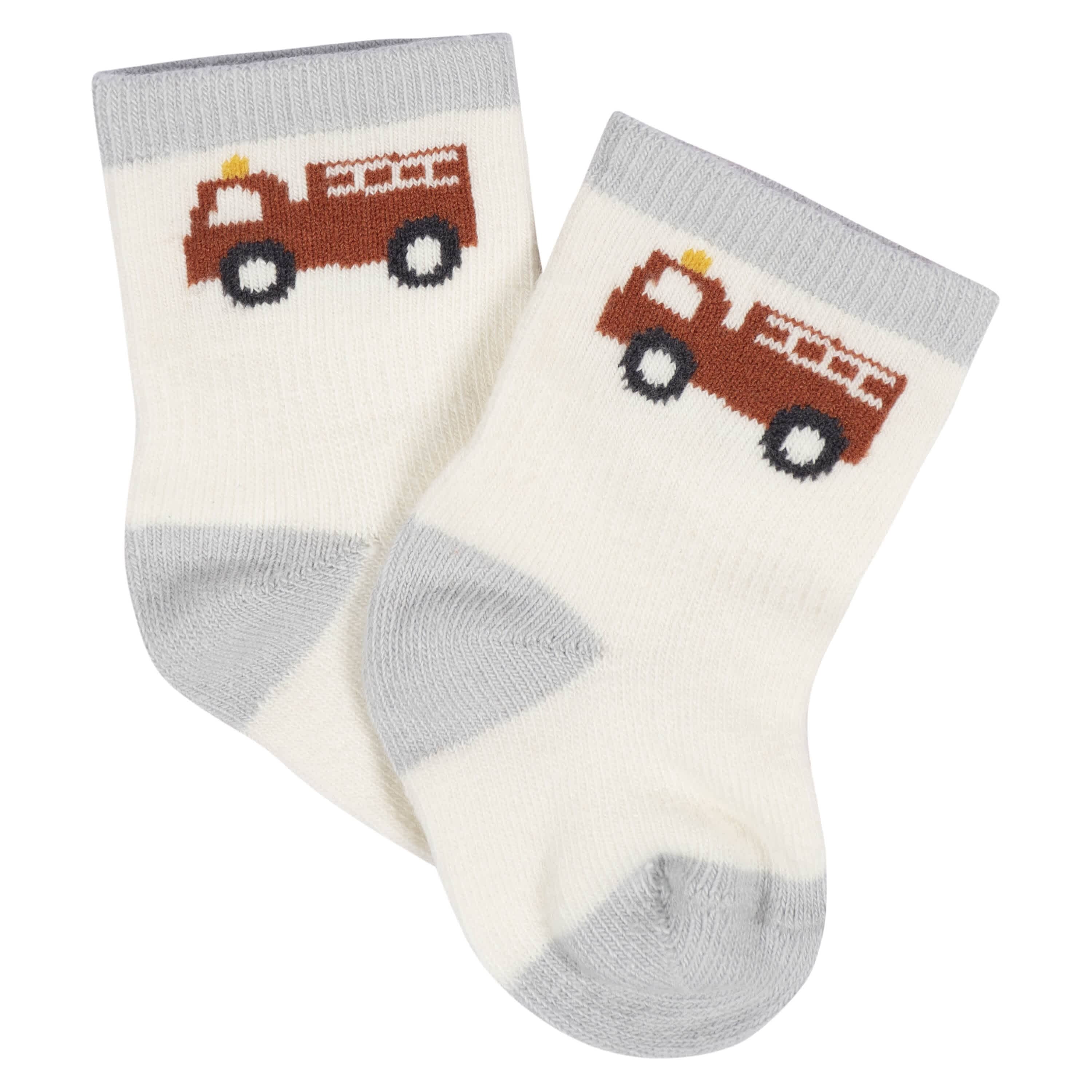 8-Pack Baby Boys Transportation Zone Jersey Wiggle Proof® Socks