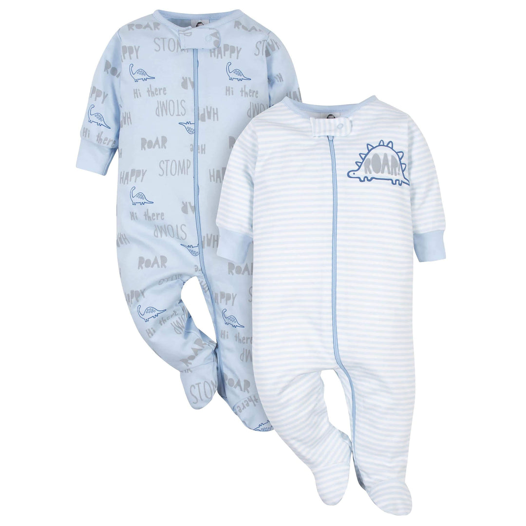 Gerber® Organic 2-Pack Baby Boys Dino Sleep 'N Plays-Gerber Childrenswear